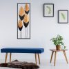 Kézzel festett dekoratív fém falkiegészítő, 32 x 5 x 90 cm | 100% fém, 0,8 mm vastagság | Egyedi műalkotás lakberendezéshez, élénk színek és textúrák