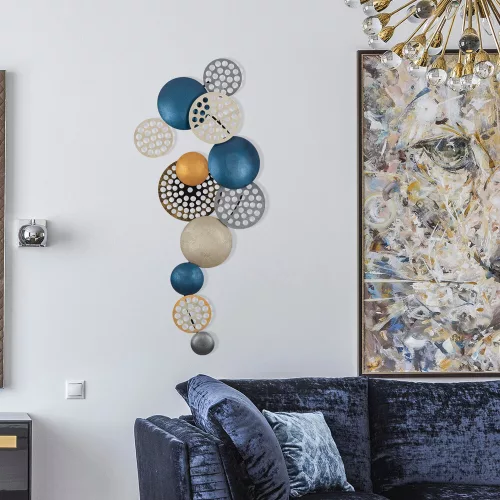 Kézzel festett dekoratív fém falkiegészítő, 90 x 8 x 42 cm | 100% fém, 0,8 mm vastagság | Egyedi színváltozatok a stílusos lakberendezéshez