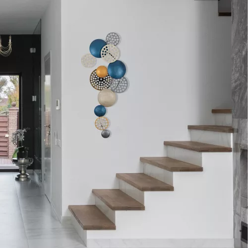Kézzel festett dekoratív fém falkiegészítő, 90 x 8 x 42 cm | 100% fém, 0,8 mm vastagság | Egyedi színváltozatok a stílusos lakberendezéshez