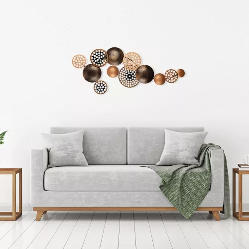 Pictat manual accesoriu decorativ de perete din metal, 90 x 8 x 42 cm | 100% metal, 0,8 mm grosime | unic variații de culoare a pentru amenajare interioară elegantă