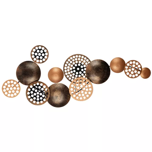 Pictat manual accesoriu decorativ de perete din metal, 90 x 8 x 42 cm | 100% metal, 0,8 mm grosime | unic variații de culoare a pentru amenajare interioară elegantă