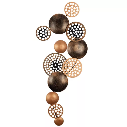 Pictat manual accesoriu decorativ de perete din metal, 90 x 8 x 42 cm | 100% metal, 0,8 mm grosime | unic variații de culoare a pentru amenajare interioară elegantă