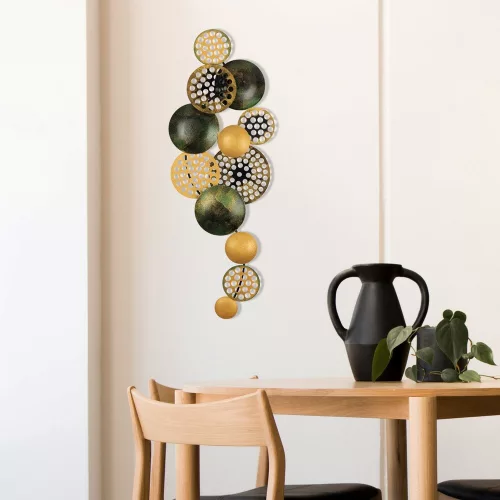 Kézzel festett dekoratív fém falkiegészítő, 90 x 8 x 42 cm | 100% fém, 0,8 mm vastagság | Egyedi színváltozatok a stílusos lakberendezéshez
