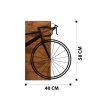 Elegáns dekoratív fa falkiegészítő, 45 x 58 cm | 100% fém váz (1,2 mm) és tömör fa (3 cm) | Stílusos fekete-dió dizájn otthoni dekorációhoz