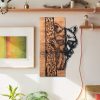Elegáns dekoratív fa falkiegészítő, fekete-dió, 37 x 57,5 ​​cm | 100% fém váz (1,2 mm) és tömör fa (3 cm) | Modern dekorációhoz tökéletes