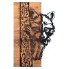 Elegáns dekoratív fa falkiegészítő, fekete-dió, 37 x 57,5 ​​cm | 100% fém váz (1,2 mm) és tömör fa (3 cm) | Modern dekorációhoz tökéletes