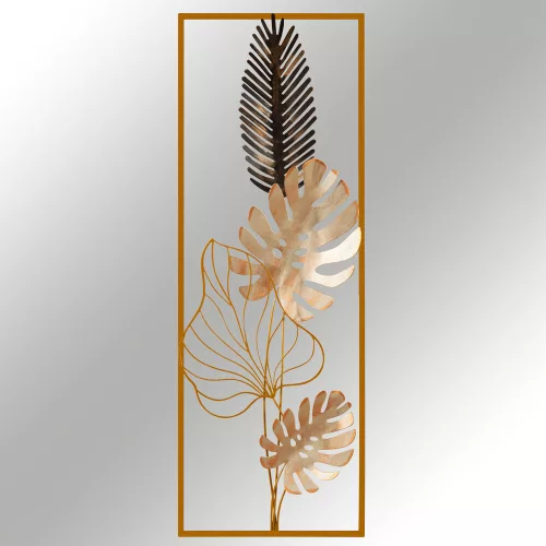 Kézzel festett dekoratív fém falkiegészítő, 32 x 5 x 90 cm | 100% fém, 0,8 mm vastag | Egyedi dizájn, tökéletes otthoni dekorációhoz és kiemelő falakhoz