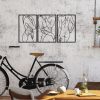 Stílusos fekete dekoratív fém falkiegészítő, 103 x 50 cm | 100% fém, 1,2 mm vastagság | Tökéletes modern lakberendezéshez és irodai helyiségekhez