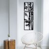 Stílusos fekete dekoratív fém falkiegészítő, 36 x 110 cm | 100% fém, 1,2 mm vastagság | Tökéletes modern lakberendezéshez és egyedi falfestményekhez