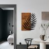 Elegáns dekoratív fa falkiegészítő, 50 x 58 cm | 100% fém váz (1,2 mm) és tömör fa (3 cm) | Stílusos fekete-dió dizájn otthoni dekorációhoz