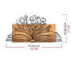 Elegáns dekoratív fa falkiegészítő, 74 x 37 cm | 100% fém váz (1,2 mm) és tömör fa (3 cm) | Stílusos fekete-dió dizájn otthoni dekorációhoz