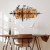 Elegáns dekoratív fa falkiegészítő, 90 x 47 cm | 100% fém (1,2 mm) és fa keret (3 cm) | Stílusos fekete-dió dizájn modern terekhez