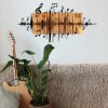 Elegáns dekoratív fa falkiegészítő, 90 x 47 cm | 100% fém (1,2 mm) és fa keret (3 cm) | Stílusos fekete-dió dizájn modern terekhez