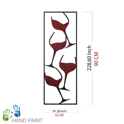 Pictat manual metal accesoriu decorativ, 32 x 5 x 90 cm | 100% metal, 0,8 mm grosime | unic variații de culoare a pentru amenajare interioară elegantă