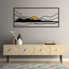 Stílusos dekoratív fém falkiegészítő, 120 x 51 cm | Tartós 1,20 mm fém és 3 mm fa | Tökéletes modern lakberendezéshez és irodai helyiségekhez