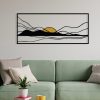 Stílusos dekoratív fém falkiegészítő, 120 x 51 cm | Tartós 1,20 mm fém és 3 mm fa | Tökéletes modern lakberendezéshez és irodai helyiségekhez