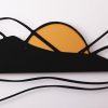 Stílusos dekoratív fém falkiegészítő, 120 x 51 cm | Tartós 1,20 mm fém és 3 mm fa | Tökéletes modern lakberendezéshez és irodai helyiségekhez