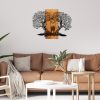 Elegáns dekoratív fa falkiegészítő, 76 x 58 cm, fekete és dió | 100% fém váz (1,2 mm) és tömör fa (3 cm) | Modern dekorációhoz tökéletes