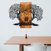 Elegáns dekoratív fa falkiegészítő, 76 x 58 cm, fekete és dió | 100% fém váz (1,2 mm) és tömör fa (3 cm) | Modern dekorációhoz tökéletes