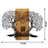 Elegáns dekoratív fa falkiegészítő, 76 x 58 cm, fekete és dió | 100% fém váz (1,2 mm) és tömör fa (3 cm) | Modern dekorációhoz tökéletes
