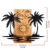 Elegáns dekoratív fa falkiegészítő, fekete-dió, 74 x 57,5 ​​cm | 100% fém váz (1,2 mm) és tömör fa (3 cm) | Modern dekorációhoz tökéletes