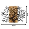 Elegáns dekoratív fa falkiegészítő, 85 x 58 cm, fekete és dió | 100% fém váz (1,2 mm) és tömör fa (3 cm) | Modern dekorációhoz tökéletes