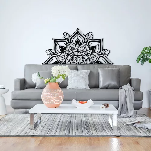 Stílusos fekete dekoratív fém falkiegészítő, 160 x 81 cm | 100% fém, 1,2 mm vastagság | Tökéletes modern lakberendezéshez és művészeti megjelenítéshez