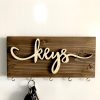 Tömör fa kulcstartó, 40 x 14 x 3 cm | Tartós és stílusos kivitel | Tökéletes kulcsok rendezéséhez a bejáratban, folyosón vagy otthoni irodában