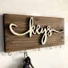 Tömör fa kulcstartó, 40 x 14 x 3 cm | Tartós és stílusos kivitel | Tökéletes kulcsok rendezéséhez a bejáratban, folyosón vagy otthoni irodában