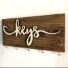 Tömör fa kulcstartó, 40 x 14 x 3 cm | Tartós és stílusos kivitel | Tökéletes kulcsok rendezéséhez a bejáratban, folyosón vagy otthoni irodában