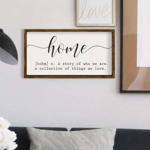 Elegáns dekoratív keretes MDF festmény, 25 x 50 cm | 100% MDF és fenyőfa keret | UV-nyomott, barna, fehér és fekete színek | Tökéletes otthoni dekorációhoz