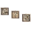 Elegáns dekoratív keretes MDF festmények (3 db), 15 x 15 cm | 100% MDF és fenyőfa keret, UV-nyomtatott | Tökéletes a lakberendezés és a művészet szerelmeseinek