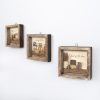 Elegáns dekoratív keretes MDF festmények (3 db), 15 x 15 cm | 100% MDF és fenyőfa keret, UV-nyomtatott | Tökéletes a lakberendezés és a művészet szerelmeseinek