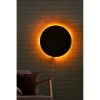 Elegáns sárga dekoratív LED világítás, 45 cm átmérő, 350 lumen, 60 LED/m, fekete MDF alap, 50 000 órás élettartam, tökéletes otthoni dekorációhoz és hangulathoz