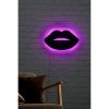Elegáns rózsaszín dekoratív LED világítás, 40 x 23 cm | 60 LED/m, 600 Lumen, 50000 óra Élettartam | Fekete MDF alap, beépített fali akasztórendszer