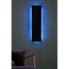 Elegáns kék dekoratív LED világítás, 75 x 20 cm | Fekete MDF talp (2,7mm), 60 LED/m, 12V 1A adapter, 375cm vezeték | Beépített falakasztó rendszer