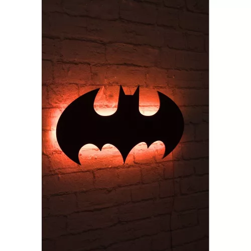 Elegáns piros dekoratív LED világítás, 50 x 25 cm | Fekete MDF talp (2,7mm), 60 LED/m, 12V 1A adapter, 375cm vezeték | Beépített falakasztó rendszer