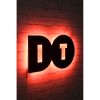 Elegáns piros dekoratív LED világítás, 50 x 27 cm | Fekete MDF talp (2,7 mm), 60 LED/m, 21 W, 375 cm vezeték, beépített fali akasztórendszer | Modern dekorációhoz tökéletes