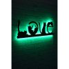 Elegáns zöld dekoratív LED világítás, 70 x 22 cm | Fekete MDF talp, 60 LED/m, 375cm kábel, 12V 1A adapter | Tökéletes a modern lakberendezéshez