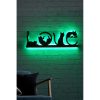 Elegáns zöld dekoratív LED világítás, 70 x 22 cm | Fekete MDF talp, 60 LED/m, 375cm kábel, 12V 1A adapter | Tökéletes a modern lakberendezéshez