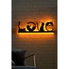 Elegáns sárga dekoratív LED világítás, 70 x 22 cm | Fekete MDF talp, 60 LED/m, 375cm kábel, 12V 1A adapter | Tökéletes a modern lakberendezéshez
