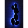 Dekoratív LED világítás fekete MDF alappal, 32 x 50 cm | 60 LED/m, 300 Lumen, 3000K | 50 000 órás élettartam, beépített falakasztó, elegáns kék dizájn