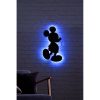 Dekoratív LED világítás fekete MDF alappal, 32 x 50 cm | 60 LED/m, 300 Lumen, 3000K | 50 000 órás élettartam, beépített falakasztó, elegáns kék dizájn