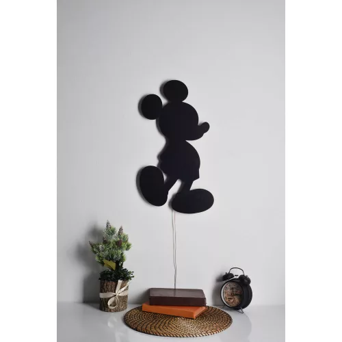 Dekoratív LED világítás fekete MDF alappal, 32 x 50 cm | 60 LED/m, 300 Lumen, 3000K | 50 000 órás élettartam, beépített falakasztó, elegáns kék dizájn