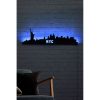 Elegáns kék dekoratív LED világítás, 80 x 24 cm | Fekete MDF talp (2,7 mm), 60 LED/m, 375 cm kábel, 12V 1A adapter | Tökéletes a modern lakberendezéshez