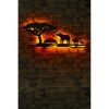 Dekoratív LED világítás fekete MDF alappal, 30 x 75 cm | 60 LED/m, 12V 1A adapter, 375cm vezeték | Élénk sárga és piros színek, tökéletes otthoni dekorációhoz