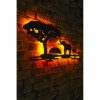 Dekoratív LED világítás fekete MDF alappal, 30 x 75 cm | 60 LED/m, 12V 1A adapter, 375cm vezeték | Élénk sárga és piros színek, tökéletes otthoni dekorációhoz