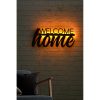 Elegáns sárga dekoratív LED világítás, 53 x 25 cm | Fekete MDF talp (2,7mm), 60 LED/m, 12V 1A adapter, 375cm vezeték | Beépített falakasztó rendszer