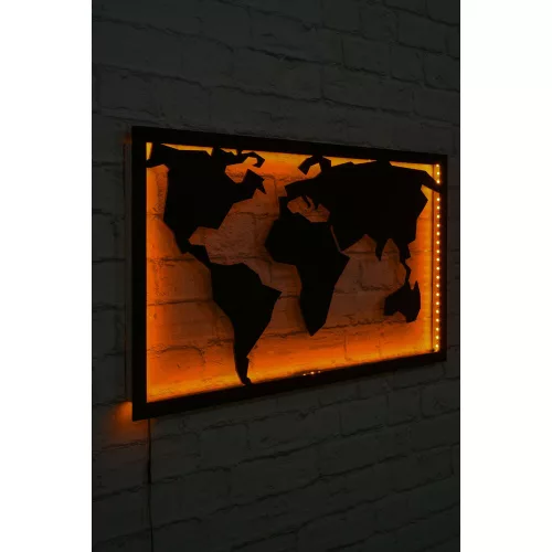 Elegáns sárga dekoratív LED világítás, 71 x 40 cm | Fekete MDF talp (2,7mm), 60 LED/m, 12V 1A adapter, 375 cm-es vezeték | Modern dekorációhoz tökéletes