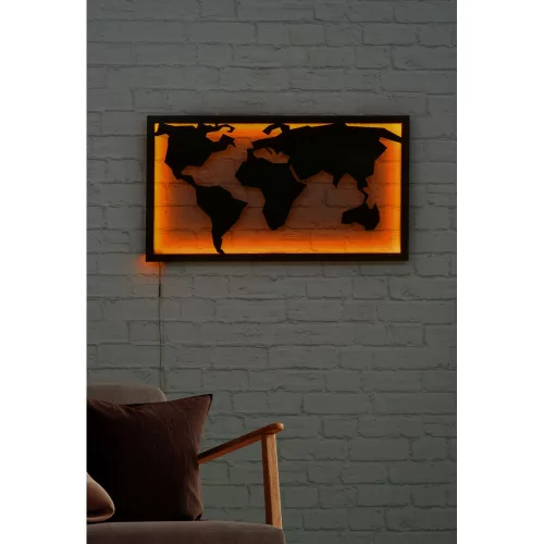Elegáns sárga dekoratív LED világítás, 71 x 40 cm | Fekete MDF talp (2,7mm), 60 LED/m, 12V 1A adapter, 375 cm-es vezeték | Modern dekorációhoz tökéletes